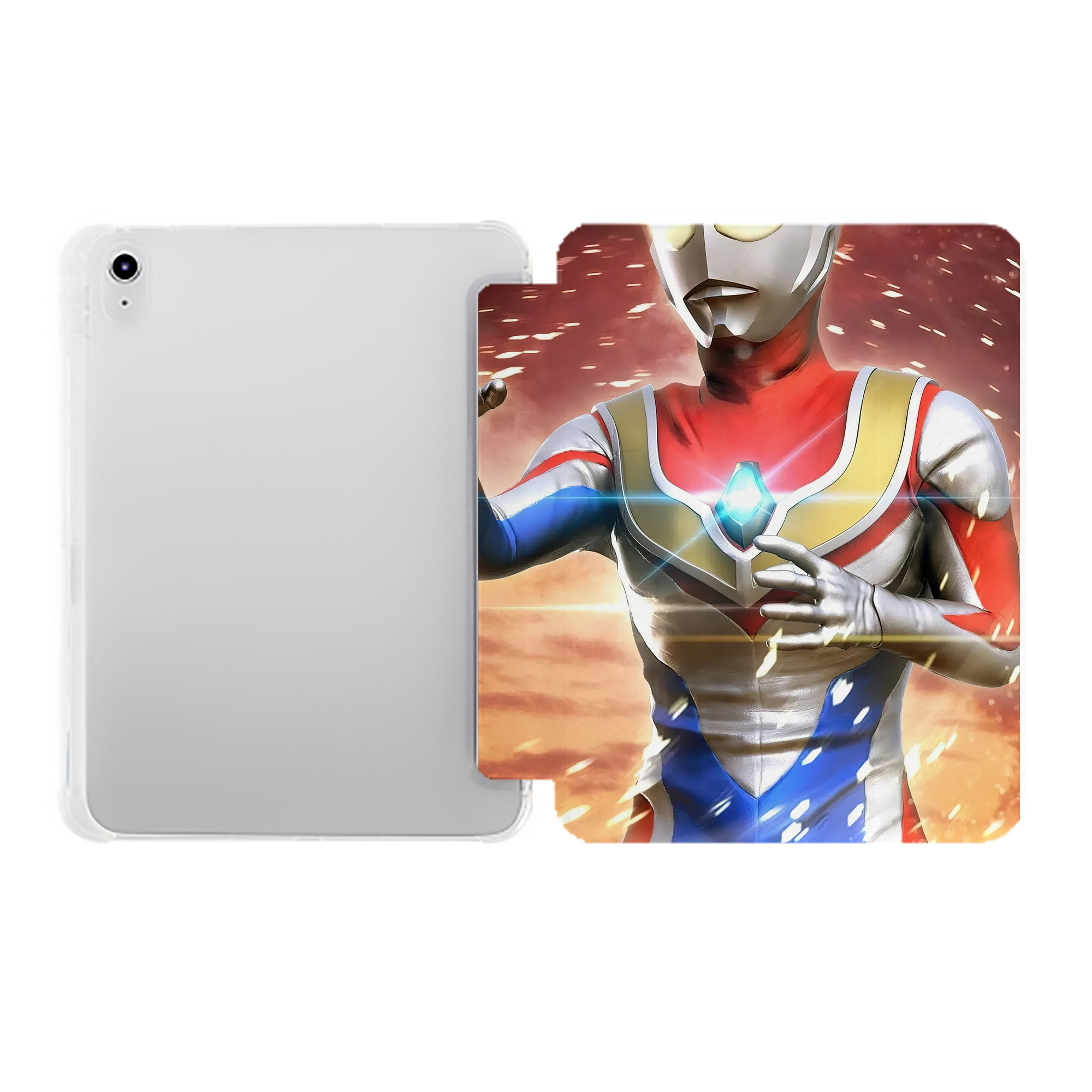 （画像用） ウルトラマン Ultraman IPad ケース ペン収納付き 三つ折りスタンド PUレザー×シリコン 対応機種9.5/10.5/10.9インチ